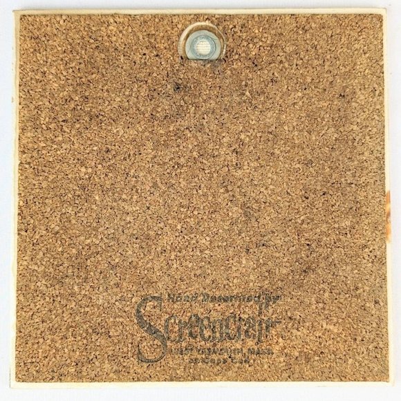 Black and White Ceramic Trivet 6x6 Kitchen Hotplate Tile Square Cork Backing - Picture 9 of 10